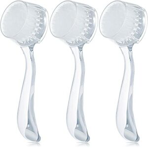 3 Pieces Face Brush Cleansing Manual Acrylic Handle Facial Scrubbers Soft Bristle Exfoliator Cleaner Brush Scrub Exfoliating Facial Brush for Fac