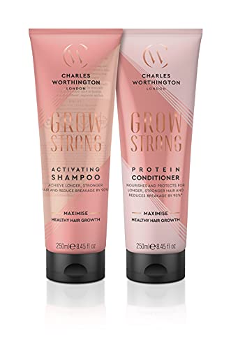 Charles Worthington Grow Strong Activating Shampoo, Hair Growth Shampoo for Fine Hair, Hair Repair Products for Women and Men, Salon Hair Repair,