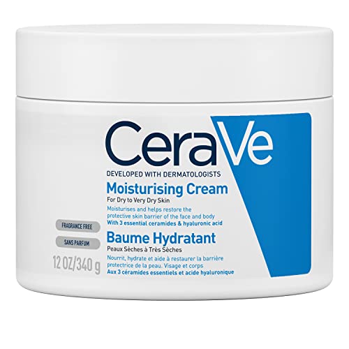 CeraVe Moisturising Cream for Dry to Very Dry Skin 340 g with Hyaluronic Acid and 3 Essential Ceramides