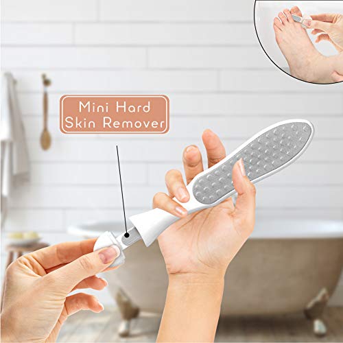 SlkySmooth 3-in-1 Foot File | Hard Dead Skin Remover | Cracked Heels Callus Pedicure Scrubber Corn Removal | Scraper Grater Pumice Stone Exfoliat