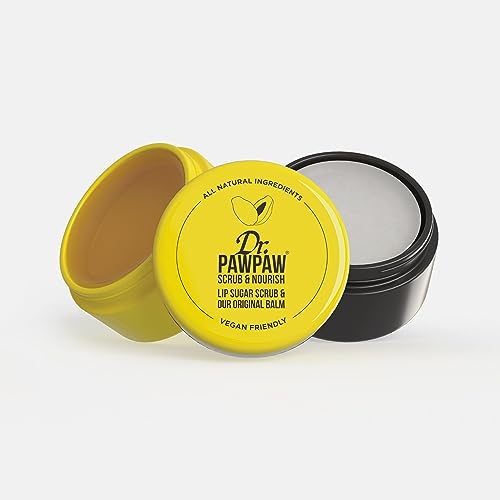 Dr. PAWPAW Scrub & Nourish - Lip Scrub, Lip Balm, Lip Mask, Sugar Scrub, Lip Repair, Lip Restoration, Smooth Lips, Chapped Lips, Pawpaw Balm, Nat