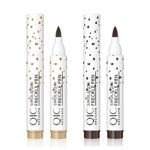 Mysense 2 Colors Freckle Pen Makeup,Natural Lifelike Fake Freckles Magic Freckle Color Pen,Soft Waterproof Long-lasting Pen for Effortless Sunkis