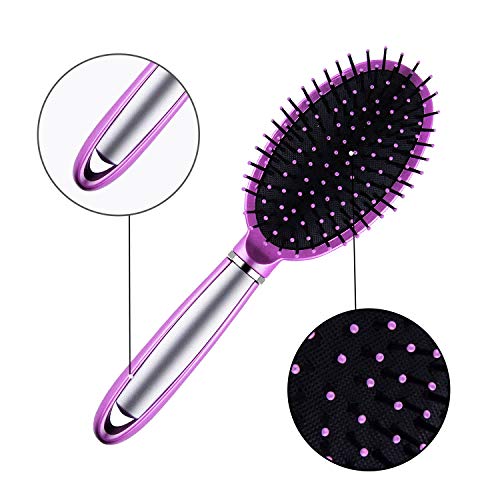 SIQUK 7 Pcs Hair Brush Set Paddle Brush Round Brush Detangle Hair Brush and Combs Wet Dry Brush for Women Men Hair Styling