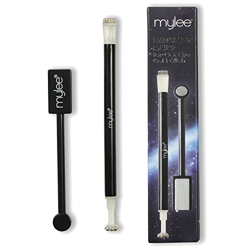 Mylee Magnet Duo for Cat Eye Gel Nail Polish, 2 pcs Magnetic Stick, DIY Nail Art Manicure Tool for 3D Halo Cat Eye Effect, LED UV Polish, Magnet