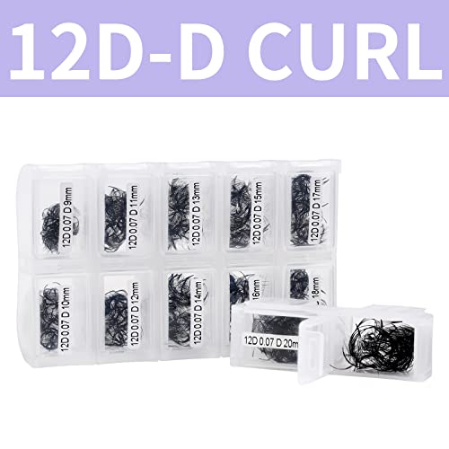 Pre Made Fan Volume Eyelash Extensions 10D 0.07mm D Curl 500 Fans 9-16mm Mixed Tray Premade Fans Loose Volume Lash Extensions Handmade Promade Lo