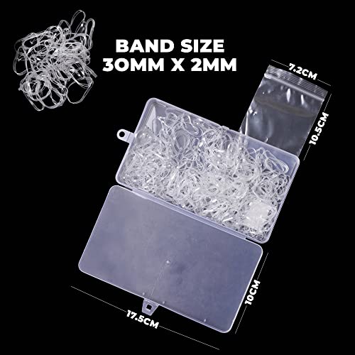 Bellure 1000 Pcs Clear Small Elastic Hair Bands, 2 pcs Elastic Rubber Hair Band Remover Cutter, Mini/Tiny Clear Hair Elastics Bands/Ties, Hair Bo