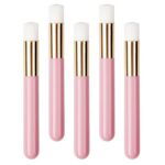 5 Pieces Lash Shampoo Brush Soft Eyelash Cleansing Brush Pink Makeup Brushes Eyelash Cleanser for Eyelash Extensions Nose Pore Deep Facial Cleans