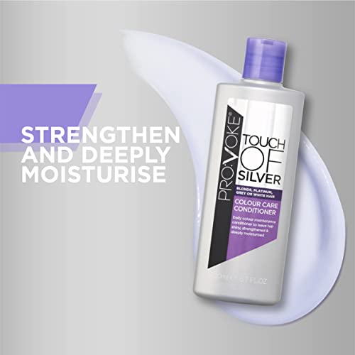 PROVOKE Touch of Silver Colour Care Conditioner 200 ml, Keep Coloured Hair Deeply Moisturised Silky and Smooth, Helps Eliminate Brassy and Yellow
