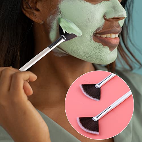 SAVITA 4Pcs Fan Brushes Fan Mask Brush Soft Facial Brushes Tools Facial Mask Applicator Brush Face Mask Brushes Makeup Brushes for Peel, Sleeping