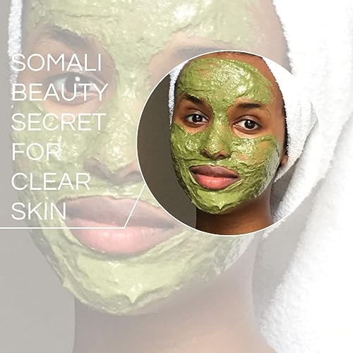 Hud Organics Qasil Powder Somali Natural Face Scrub & Mask, 3-1 Organic Care for All Skin Types, Deep Cleansing, Exfoliating, & Hydrating, Blackh