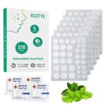 ACOTYE Pimple Patches 210PCS Hydrocolloid Patches Tea Tree Oil, 0.7% Salicylic Acid and Niacinamide, Blemish Spot, Invisible Spot Patches, 4 Size