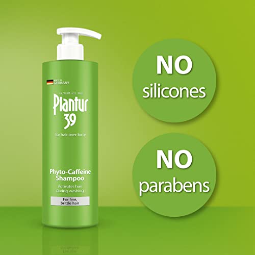 Plantur 39 Caffeine Shampoo 500ml with Dispenser Prevents and Reduces Hair Loss | Set with Conditioner for Fine Brittle Hair | Unique Galenic For