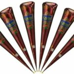 6 Fresh Quality Kaveri Dark Brown Natural Henna Mehndi Cones Temperory Tattoos