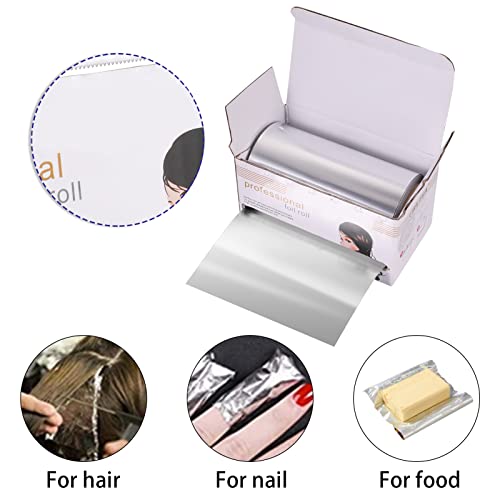 Fuyamp 1 Pack 15 M Foil Silver Hair Foil, Aluminium Hair Foil Silver Hairdressing Foil for Hair Highlighting and Coloring, 10 cm Width Hair Foil