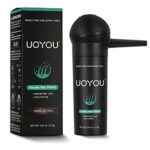 UOYOU DARK BROWN Hair Fibres for Thinning Hair 27.5g Bottle with Applicator | Natural Keratin Hair Fibers Concealer for Hair Loss for Men and Wom