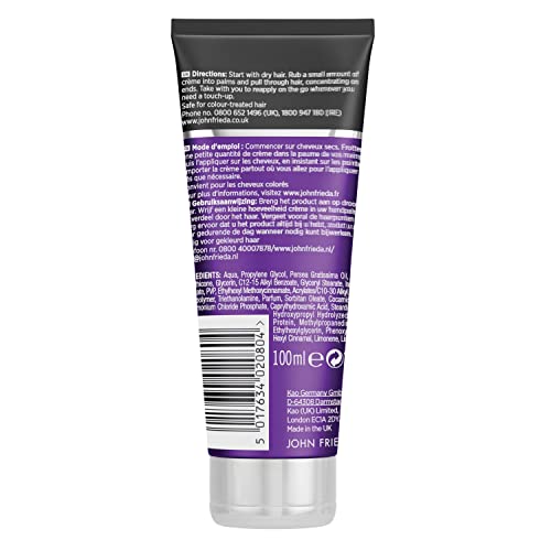 John Frieda Frizz Ease Secret Agent Touch Up Crème, 100 ml, Smoothing Cream for Frizzy, Curly Hair
