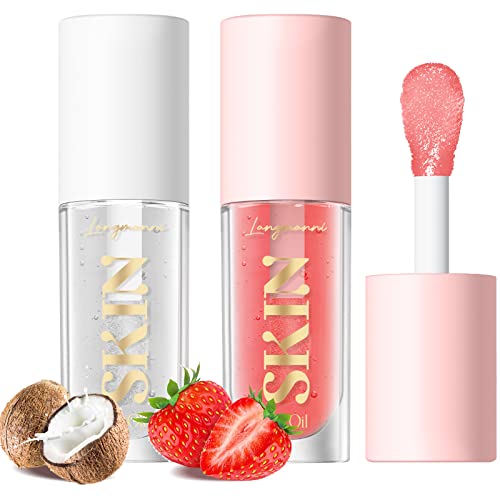 LANGMANNI No-Sticky Lip Gloss/Balm Lip Care,Fruit Flavoured Lip Oil For Dry Lip's Moisturizing Hydrating And Nourishing (Strawberry)