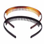 2 Pack Unisex Headbands Teeth Comb Hairband Toothed Hairbands Plastic Hair Hoops Anti-slip Headbands Daily Headdress Hair Accessory for Women Men