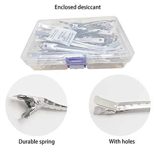 JOYOYO 40 Pcs Duck Bill Hair Clips Hair Sectioning Clips Hairdressing Clips Pin Curl Clips with Holes, 3.5 Inch Professional Sectioning Clips for