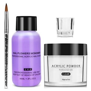 Yokilly Acrylic Nail Kit,Clear Nail Extension Kit For Nail Art,Professional Acrylic Nail Kits Set for Beginners (Clear)