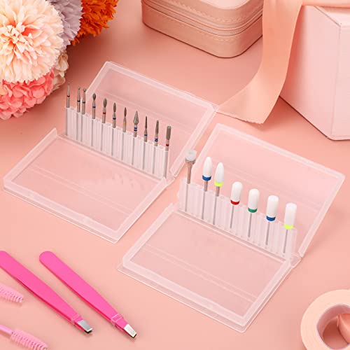 19 Pieces Nail Drill Bits Set Acrylic Nail Bits Ceramic Efile Nail Drill Bit Diamond Cuticle Electric Nail File Carbide Cuticle Remover Bits for