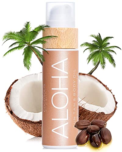 COCOSOLIS Aloha Tanning Accelerator with Vitamin E, Cocoa Butter - Organic Tanning Oil & Body Lotion with 6 Precious Oils (200)