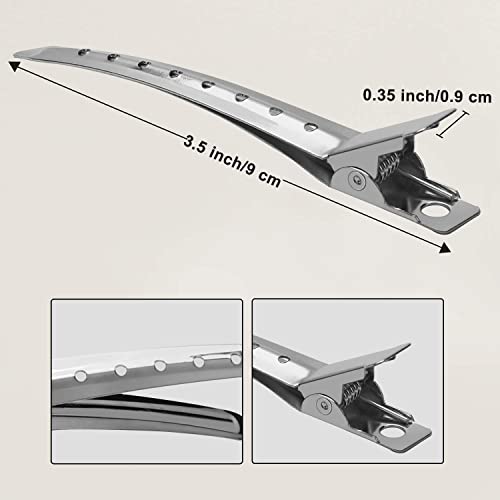 Pin Curl Clips 24 pcs, Silver Metal Hair Clips for Styling, Hair Sectioning Clips, Hairdressing Clips for Curls for Hair Extensions DIY Hair Acce