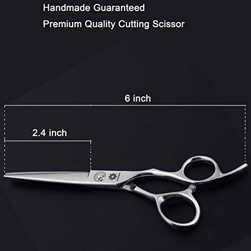 Dream Reach 6" Professional Hair Cutting Scissors Japan 440C Steel Thinning Scissor for Men/Women Cutting for Salon/Barber/Home (Straight Scissor