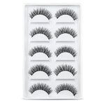 URAQT False Eyelashes,5 Pairs 3D Eye Lashes Natural Look, Faux Mink Fake Eyelashes, Reusable Handmade Soft Lashes Pack for Makeup Eyelashes Exten