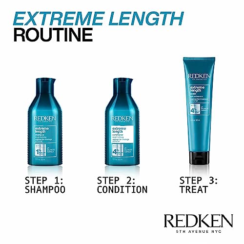 REDKEN Conditioner, Biotin & Castor Seed Oil, For Longer, Stronger Hair, Extreme Length, 300 ml