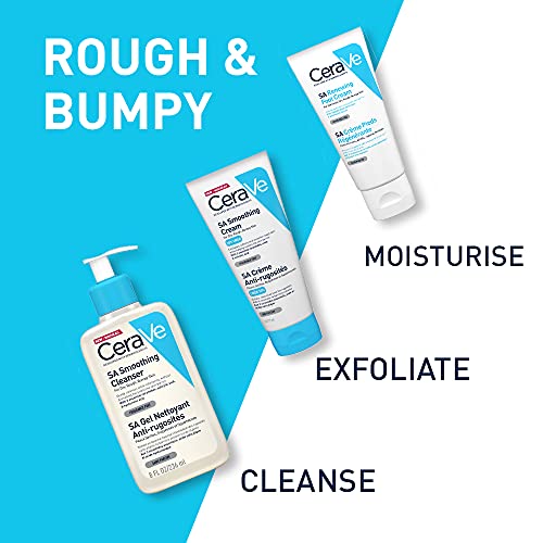 CeraVe SA Smoothing Cleanser, Face and Body Wash for Dry, Rough and Bumpy Skin, SA Smoothing Cleanser, 236 ml (Pack of 1)