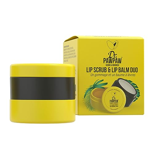 Dr. PAWPAW Scrub & Nourish - Lip Scrub, Lip Balm, Lip Mask, Sugar Scrub, Lip Repair, Lip Restoration, Smooth Lips, Chapped Lips, Pawpaw Balm, Nat