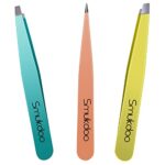 Smukdoo Professional Tweezers for Eyebrows,3 Pcs Eyebrow Tweezers Set for Ingrown Hair Removal Eyelash Extension Eyebrows Plucking Tweezers