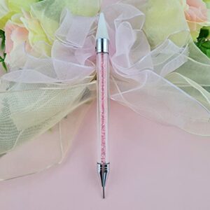 1 Piece Rhinestone Picker Dotting Pen, Dual-ended Rhinestone Gems Crystals Studs Picker Wax Pencil Pen Crystal Beads Handle Manicure Nail Art DIY