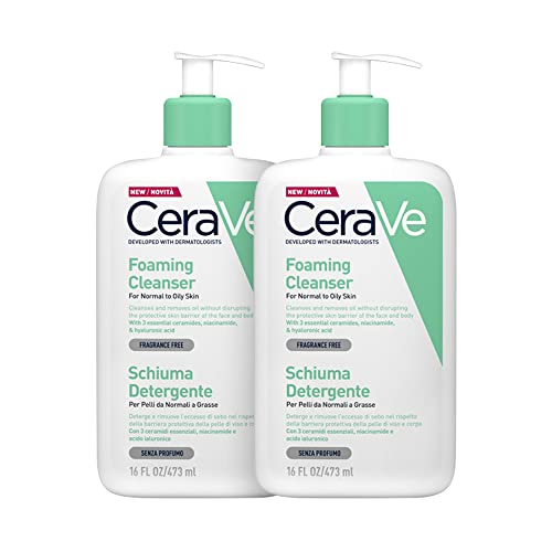 CeraVe Foaming Cleanser for Normal to Oily Skin 236ml with Niacinamide and 3 Essential Ceramides