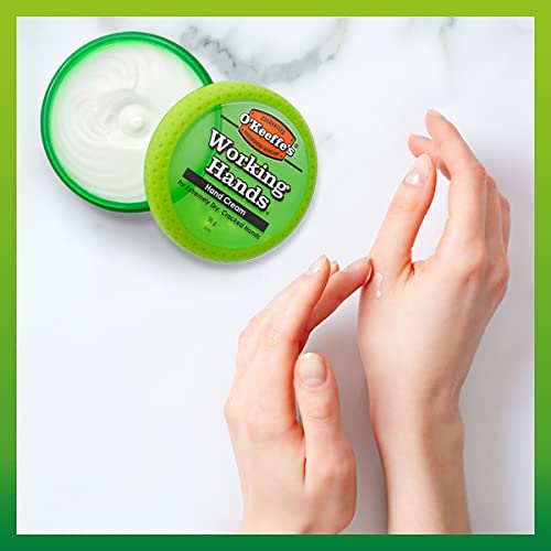 O’Keeffe’s Working Hands, 96g Jar - Hand Cream for Extremely Dry, Cracked Hands | Instantly Boosts Moisture Levels, Creates a Protective Layer &