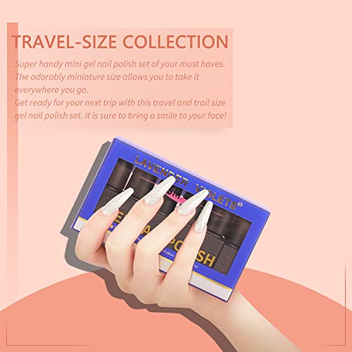 Lavender Violets 13 Pcs Gel Nail Polishes Set French Nail Art White Pink Nude 9 Colours UV LED Soak Off With Base Coat,Matte n No Wipe Top Coat N