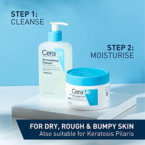 CeraVe SA Smoothing Routine: Cleanse and Moisturise Duo For Rough and Bumpy Skin, For use on Face and Body, Cleanser 236 ml and Cream 340 g