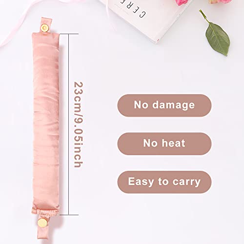 Heatless Hair Curler,2PCS Satin Heatless Curls Set,Heatless Curlers Headband with Hairnet,Hair Curlers No Heat,Heatless Curling Set For Sleeping