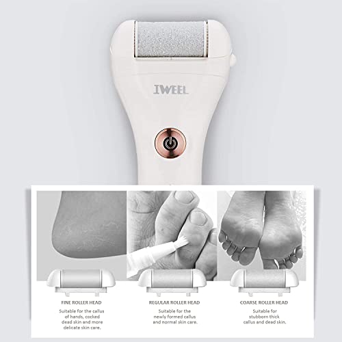 Electric Foot Callus Remover Hard Skin-Rechargeable Waterproof Tools Callus Shaver Pedicure kit for Cracked Heels and Dead Skin with 5 Replacemen