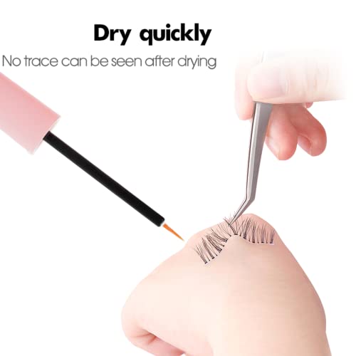 False Eyelash Glue, Strong Hold False Lashes Glue Waterproof 10mL Lash Glue White Fast Drying Lashes Glue Latex Free Adhesive Individual Lash Glu