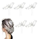 TSHAOUN 5 Pcs Bridal Hair Pins, Fashion Retro Elegant Ladies Pearl Hair Accessories for Wedding, Wedding Bridal Jewelry Bridal Hair Accessories H