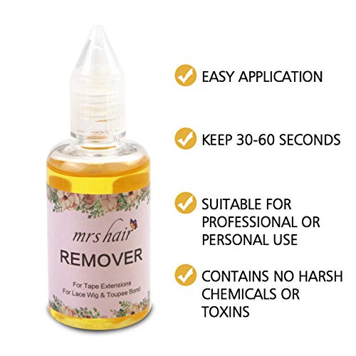 Tape Remover for Tape in Hair Extensions 1oz Lace Wig Glue Remover for Tape in Extensions & Poly & Lace Hairpiece and Wig & Toupee Systems