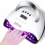 BEENLE UV LED Nail Lamp 180W, 57 LEDs Fast Dry Gel Light Nail Dryer,Portable Handle Curing Lamp 4 Timer Setting,Large Space Automatic Sensor