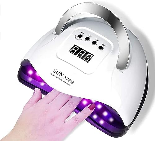 BEENLE UV LED Nail Lamp 180W, 57 LEDs Fast Dry Gel Light Nail Dryer,Portable Handle Curing Lamp 4 Timer Setting,Large Space Automatic Sensor