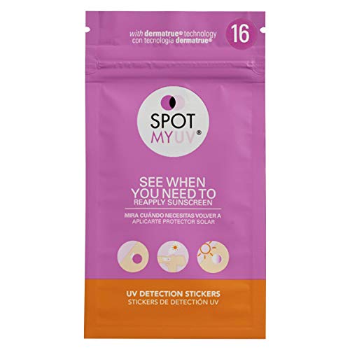 SPOTMYUV UV Detection Stickers for Sunscreen with Dermatrue Skin Mimicking Technology - 16 Count