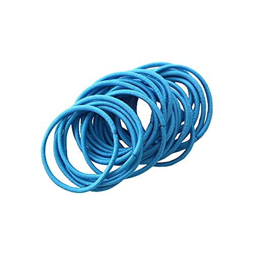 FEIFEI'S BOW 50Pcs Girls Women 2.5mm Thin School Uniform Endless Hair Elastics Bobbles Hair Ties Bands Ponios Ponytail Holders (Burgundy)