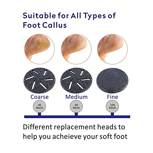 Asiaark Electric Foot Files Replacement Heads, 6 Pack Grinding Heads for Hard Skin Remover