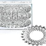 Invisibobble ORIGINAL Hair Ties, Crystal Clear, 3 Pack - Traceless, Strong Hold, Waterproof - Suitable for All Hair Types