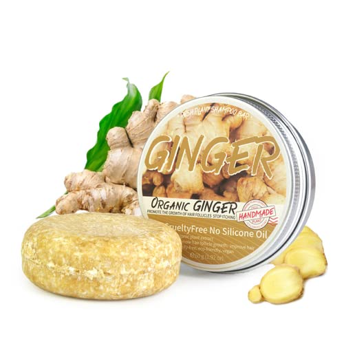 Ginger Hair Regrowth Shampoo Bar,Ginger Plant Shampoo Soap,Natural Organic Ginger Shampoo Bar, Anti Hair Loss, Anti Hair Frizzing,Anti Dandruff &